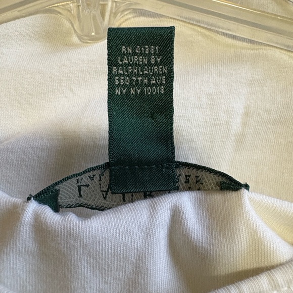 Women’s Vintage Lauren Ralph Lauren XL White, Taupe & Gold Floral Tee - Picture 4 of 9